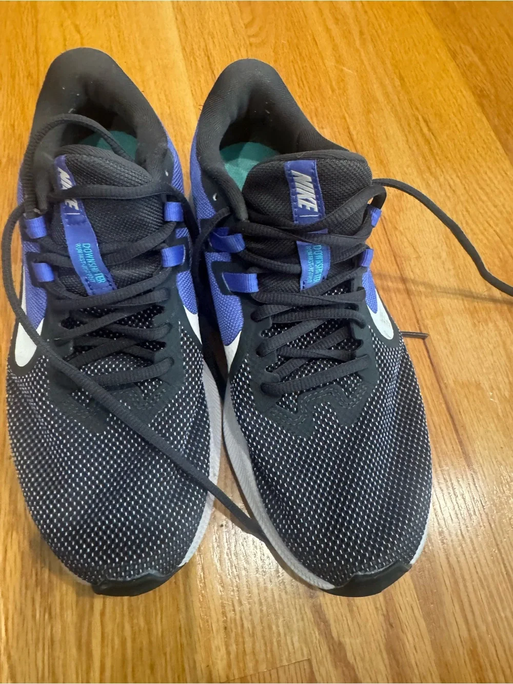 Nike Black and Purple Downshifter Athletic Sneakers